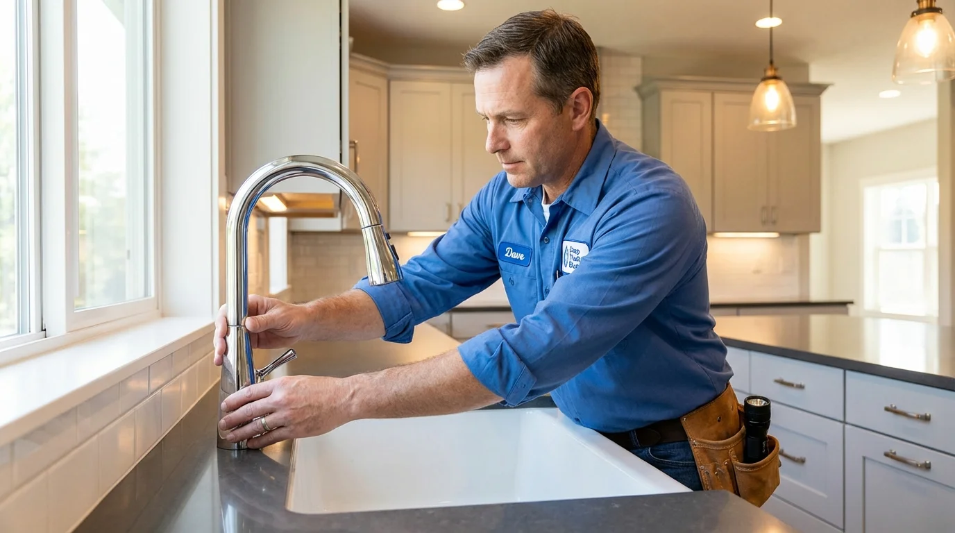 Kitchen faucet installation by Johns Plumbing LLC in Paden City